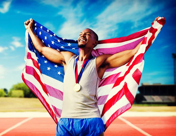 Deportista americano sonriendo — Foto de Stock