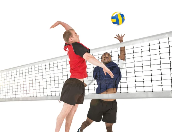 Sportsman slå volleyboll — Stockfoto