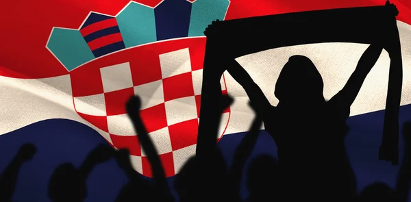 Silhouettes of football supporters — Stock Photo, Image