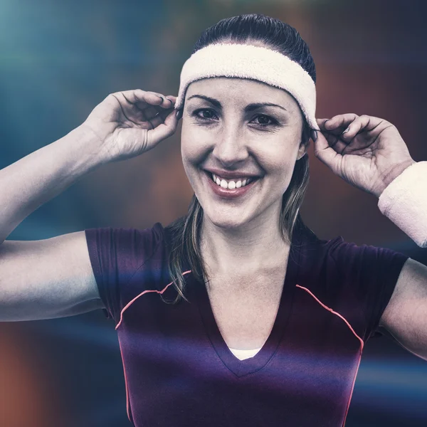 Atleet dragen hoofdband en polsband — Stockfoto