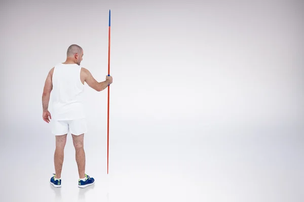 Atleta se preparando para jogar javel — Fotografia de Stock