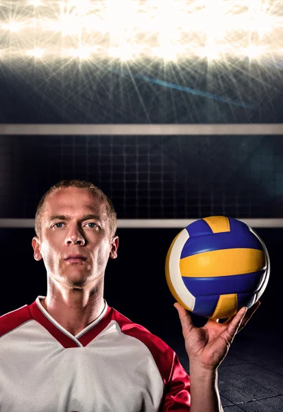 Sporcu holding Voleybol — Stok fotoğraf