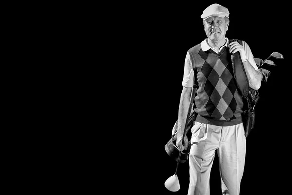 Adam golf ekipmanları ile — Stok fotoğraf