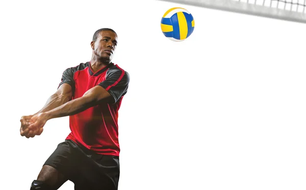 Deportista posando mientras juega voleibol —  Fotos de Stock