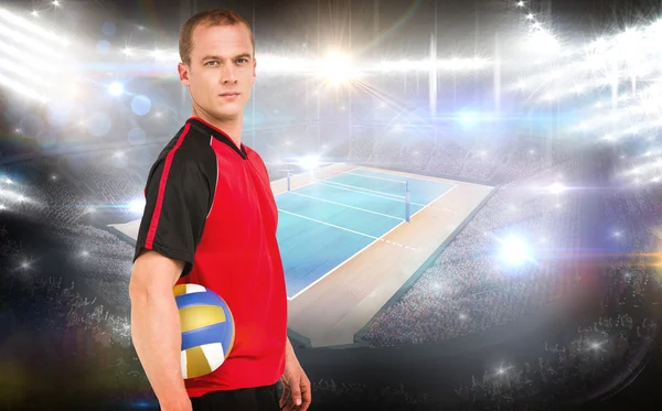 Sportsman anläggning volleyboll — Stockfoto