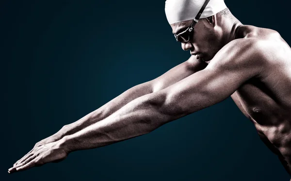 Swimmer ready to dive — Stock Photo, Image