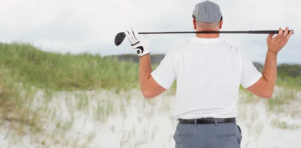 Golf-spelare anläggning golf club — Stockfoto