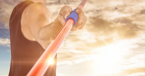 Atlet de sex masculin pregătirea arunca javelin — Fotografie, imagine de stoc