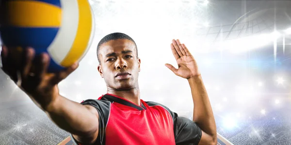 Deportista jugando voleibol — Foto de Stock