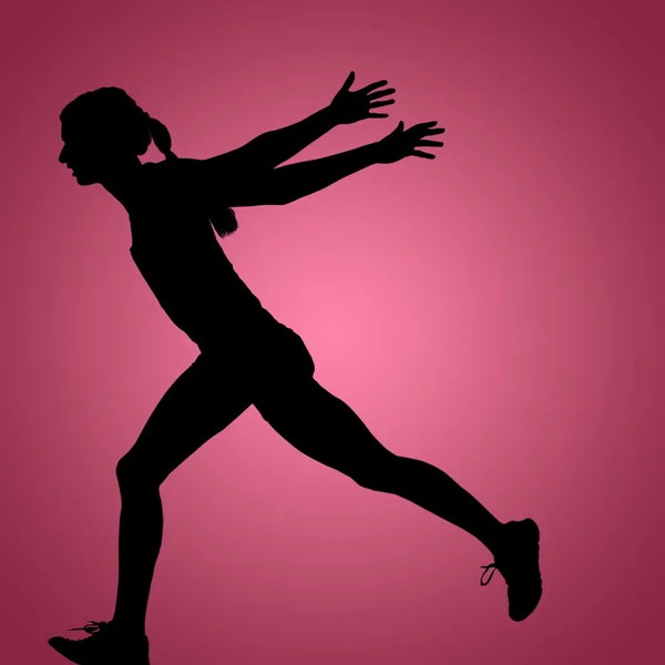 Sportswoman terminar corrida — Fotografia de Stock