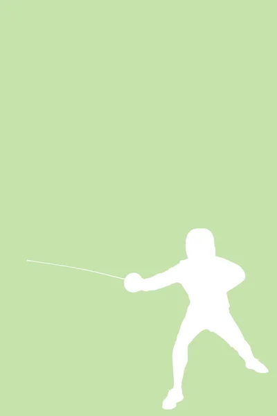 Человек в костюме фехтовальщика, практикующийся с мечом — стоковое фото