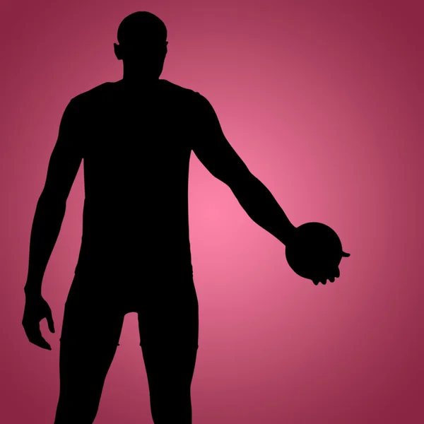 Sporcu holding discus — Stok fotoğraf