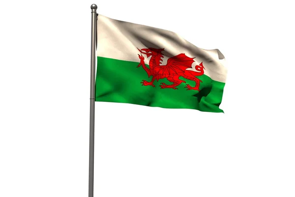 Pole with waving flag of Wales — Stock Photo, Image