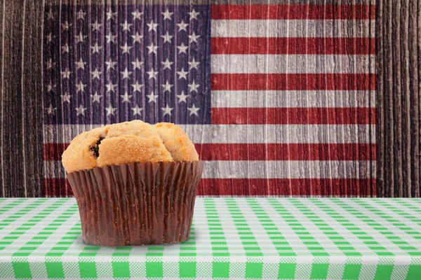 Složený obraz zaměření na muffin — Stock fotografie