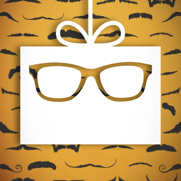 Ícone de óculos contra o presente branco — Fotografia de Stock