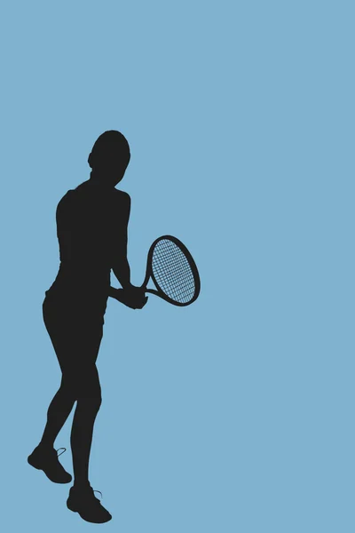 Kvinnliga idrottare spela tennis — Stockfoto