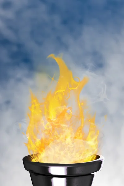 Composite image of the olympic fire — Stock Photo, Image