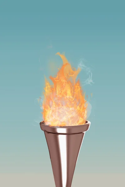 Kompozit kép az olimpiai tűz — Stock Fotó