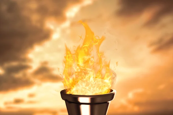 Композитное изображение олимпийского огня — стоковое фото