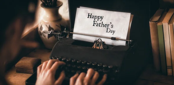 Hands typing on typewriter — Stock Photo, Image