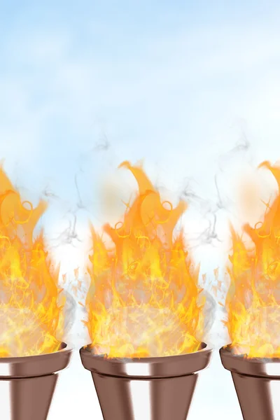 Composite image of the olympic fire — Stock Photo, Image