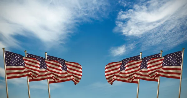 Close up van de Amerikaanse vlaggen — Stockfoto