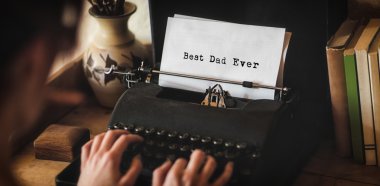 Man writing best dad ever clipart