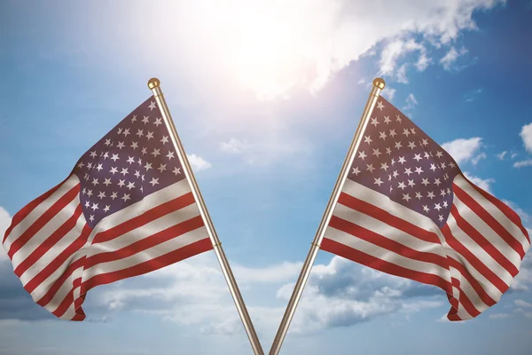 Us flag against blue sky — Stock Photo, Image