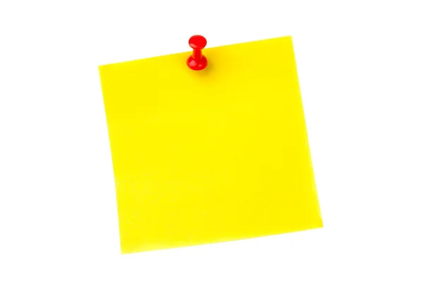 Πινέζα στο κίτρινο χαρτί — Φωτογραφία Αρχείου