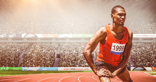Sportsman is stretching his muscles — Stock Photo, Image