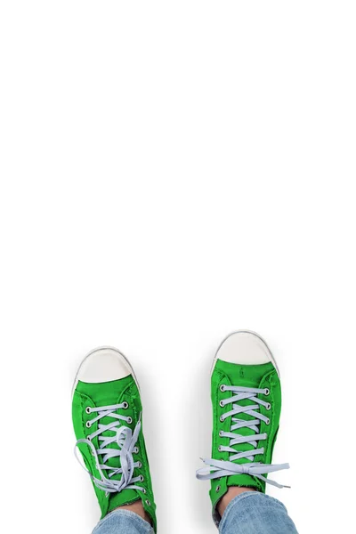 Zelený neformální obuv — Stock fotografie