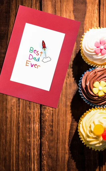 Delicious cupcakes on a table — Stock Photo, Image