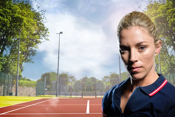 女子テニス選手の肖像画 — ストック写真