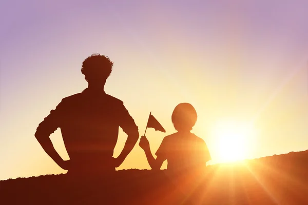 Schattige jongen met vlag — Stockfoto