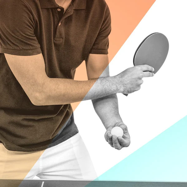 Muž sportovec, hraje stolní tenis — Stock fotografie