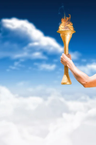 Woman posing with trophy — Stock Photo, Image