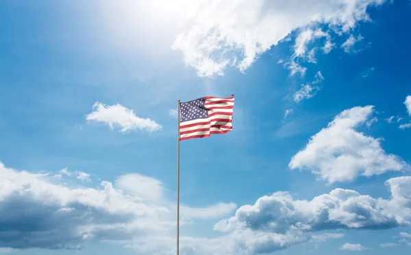 Flagge von Amerika auf der Stange — Stockfoto