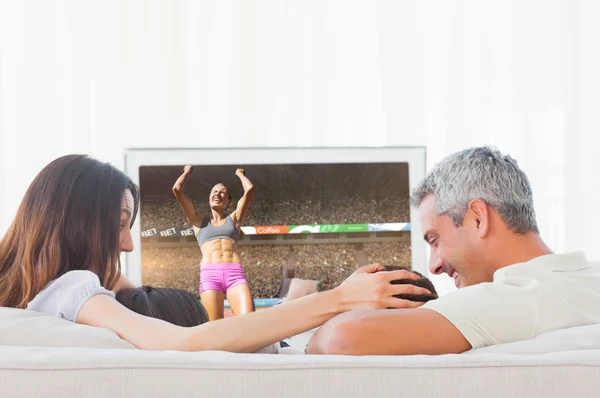 Sportswoman celebrating victory — Stock Photo, Image