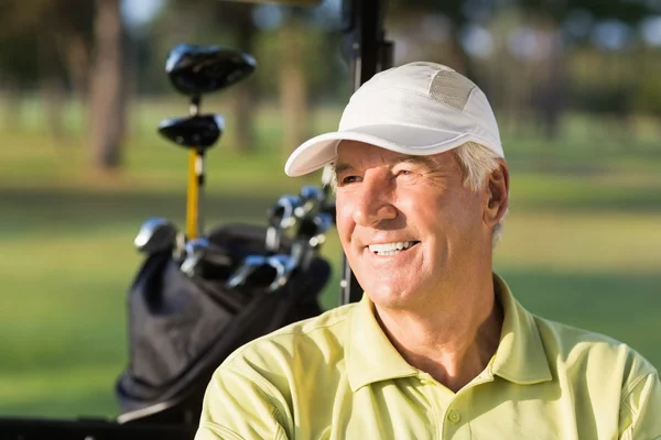 Uomo golfista sorridente — Foto Stock