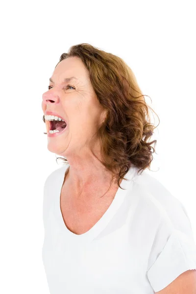 Angry mature woman shouting — Stock Photo, Image