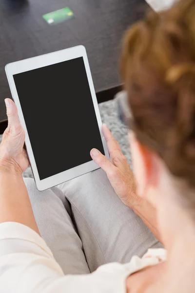 Nő digitális tabletta — Stock Fotó