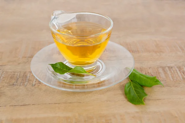 Zelený čaj na stole — Stock fotografie