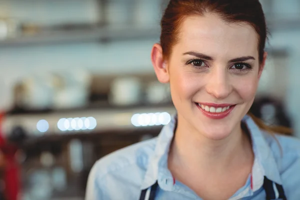 Happy barista at cafe — Stock Photo, Image