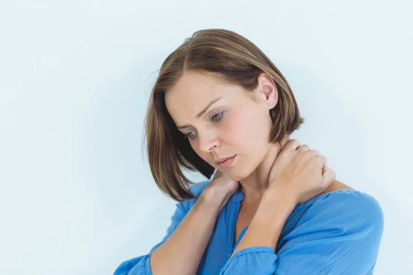 Woman suffering from neck pain — Stock Photo, Image