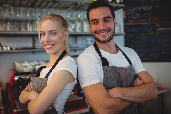 Trabajadores seguros en la cafetería — Foto de Stock