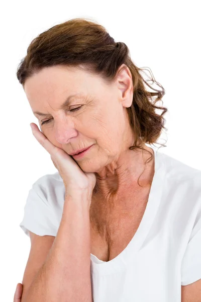 Rijpe vrouw met kiespijn — Stockfoto