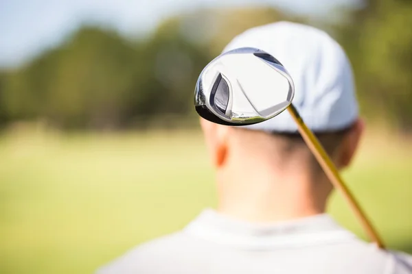 Fokus på forgrund af golfklub - Stock-foto