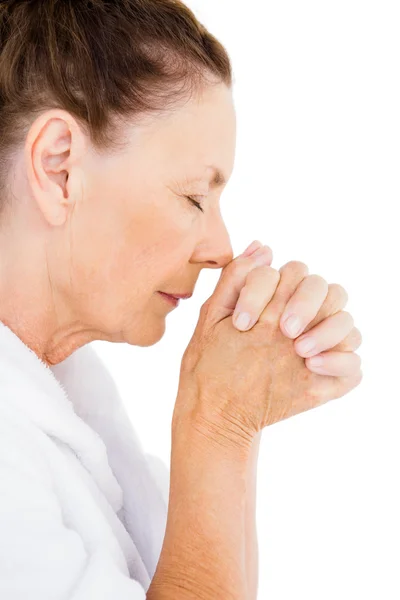 Mature woman praying — Stock Photo, Image