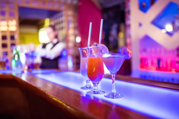 Various drinks on counter — Stock Photo, Image