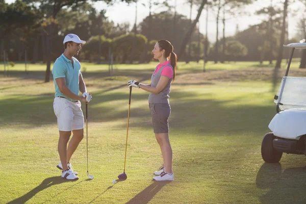 Jugador de golf pareja —  Fotos de Stock